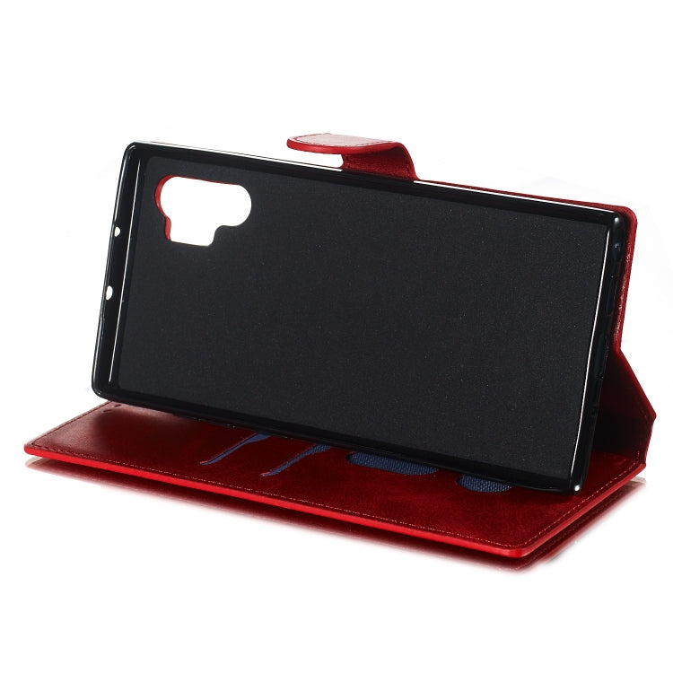 For Galaxy Note10+ Solid Color Buckle Horizontal Flip Leather Case with Wallet & Holder & Card Slots