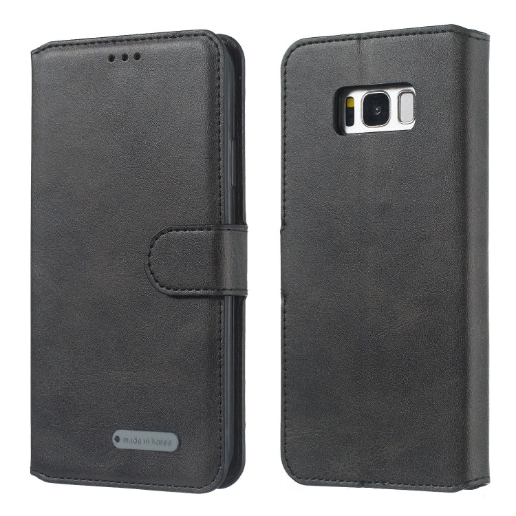 For Galaxy S8 Solid Color Buckle Horizontal Flip Leather Case with Wallet & Holder & Card Slots