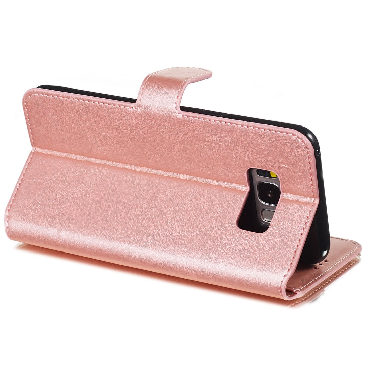 For Galaxy S8 Solid Color Buckle Horizontal Flip Leather Case with Wallet & Holder & Card Slots