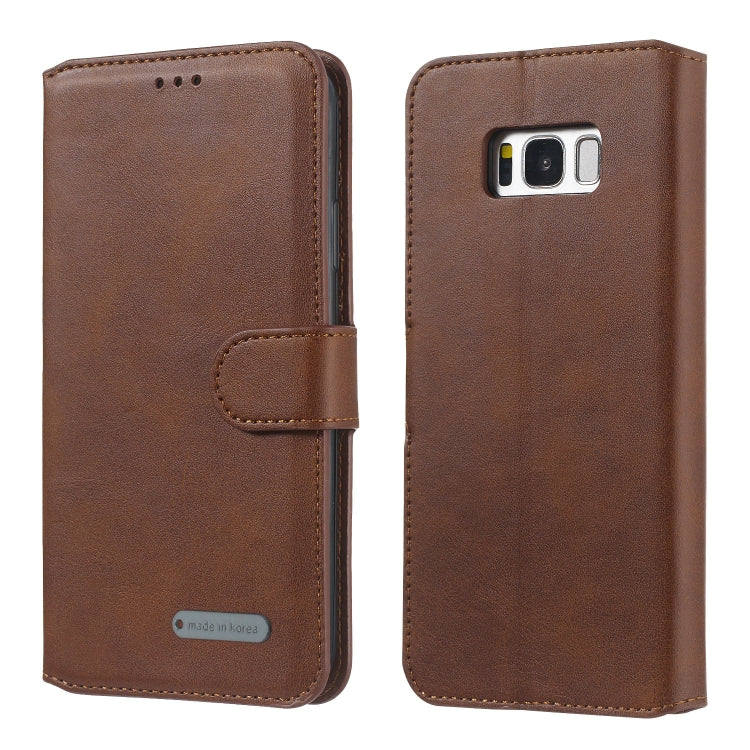 For Galaxy S8 Solid Color Buckle Horizontal Flip Leather Case with Wallet & Holder & Card Slots