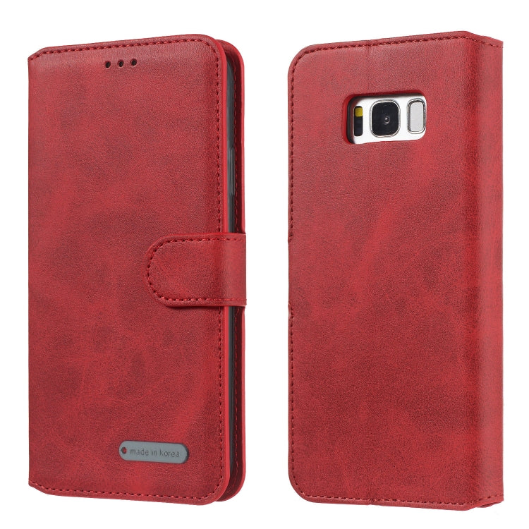 For Galaxy S8 Solid Color Buckle Horizontal Flip Leather Case with Wallet & Holder & Card Slots