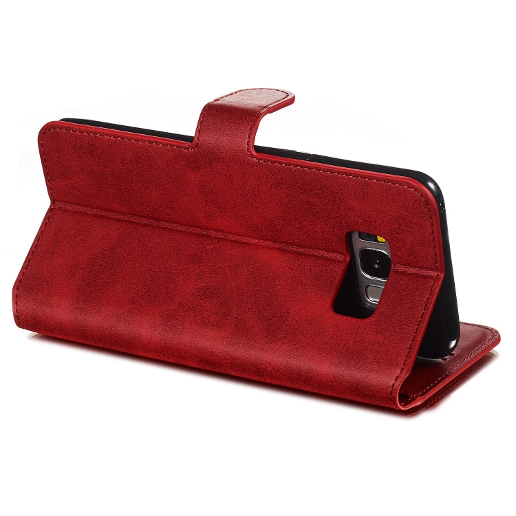 For Galaxy S8 Solid Color Buckle Horizontal Flip Leather Case with Wallet & Holder & Card Slots