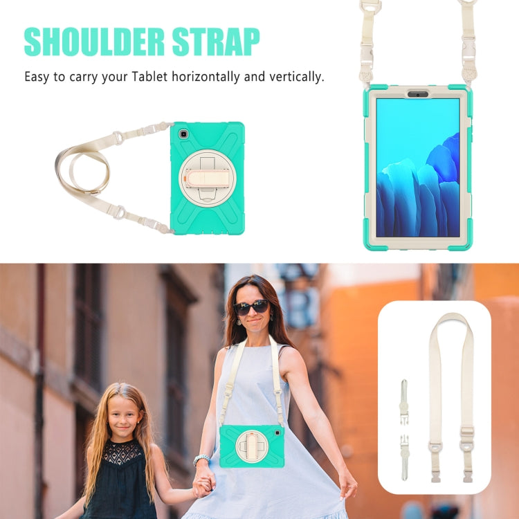 For Samsung Galaxy Tab A7 Lite T220 / T225 Silicone + PC Protective Case with Holder & Shoulder Strap