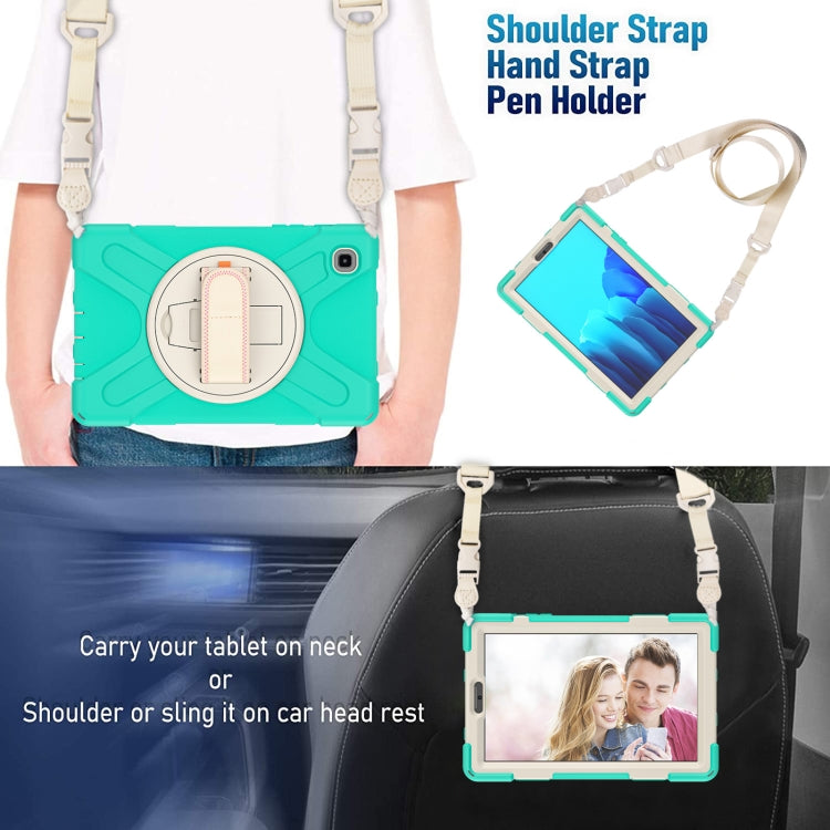 For Samsung Galaxy Tab A7 Lite T220 / T225 Silicone + PC Protective Case with Holder & Shoulder Strap