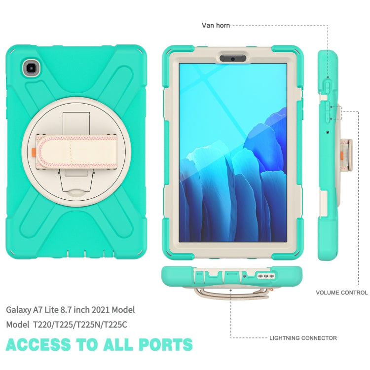 For Samsung Galaxy Tab A7 Lite T220 / T225 Silicone + PC Protective Case with Holder & Shoulder Strap