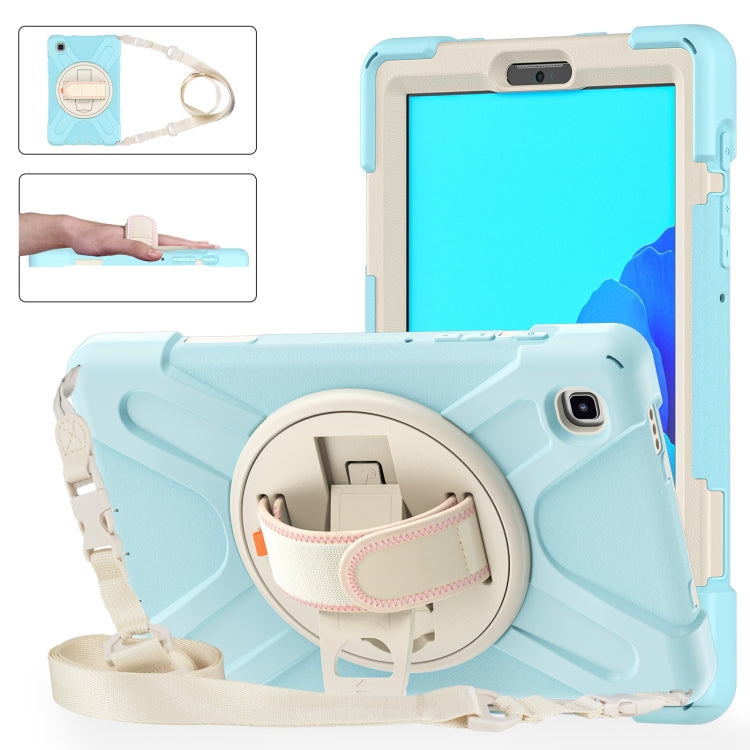 For Samsung Galaxy Tab A7 Lite T220 / T225 Silicone + PC Protective Case with Holder & Shoulder Strap