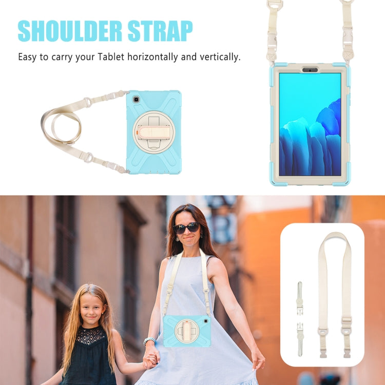 For Samsung Galaxy Tab A7 Lite T220 / T225 Silicone + PC Protective Case with Holder & Shoulder Strap