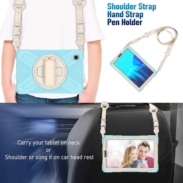For Samsung Galaxy Tab A7 Lite T220 / T225 Silicone + PC Protective Case with Holder & Shoulder Strap