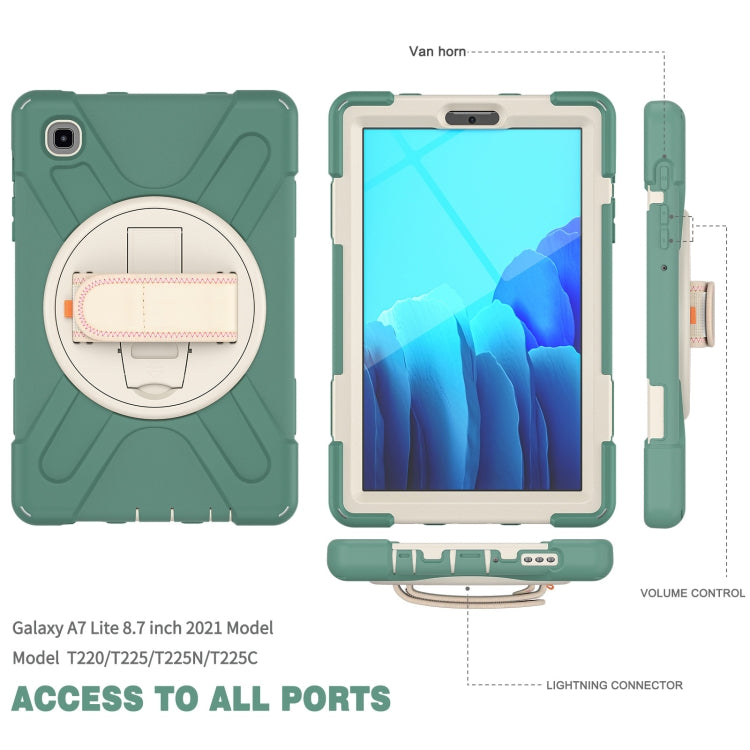 For Samsung Galaxy Tab A7 Lite T220 / T225 Silicone + PC Protective Case with Holder & Shoulder Strap