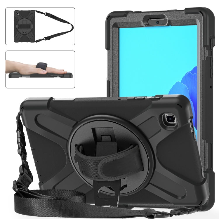For Samsung Galaxy Tab A7 Lite T220 / T225 Silicone + PC Protective Case with Holder & Shoulder Strap