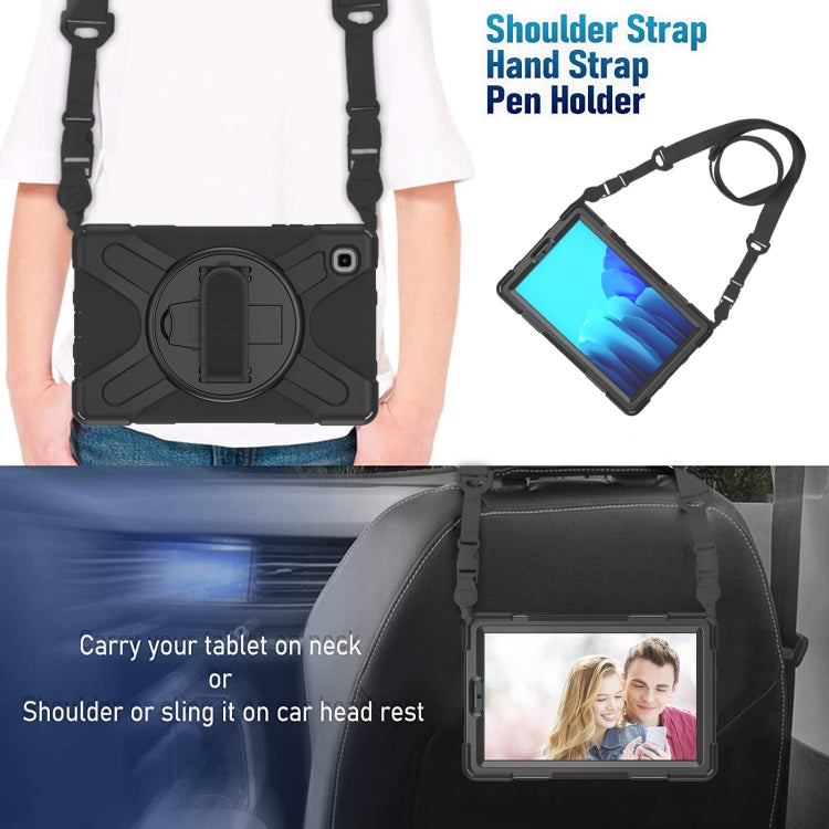 For Samsung Galaxy Tab A7 Lite T220 / T225 Silicone + PC Protective Case with Holder & Shoulder Strap
