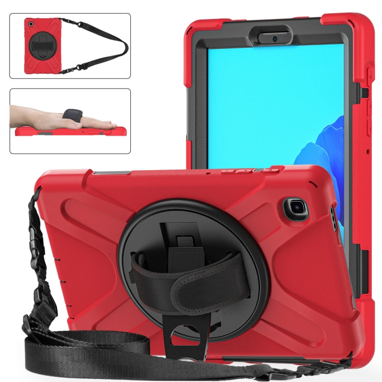 For Samsung Galaxy Tab A7 Lite T220 / T225 Silicone + PC Protective Case with Holder & Shoulder Strap