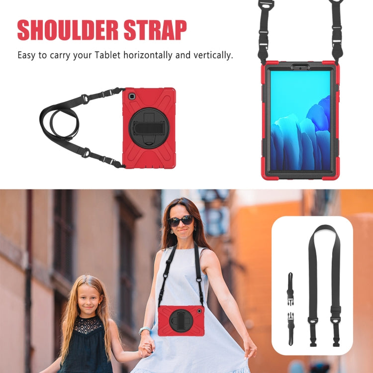 For Samsung Galaxy Tab A7 Lite T220 / T225 Silicone + PC Protective Case with Holder & Shoulder Strap