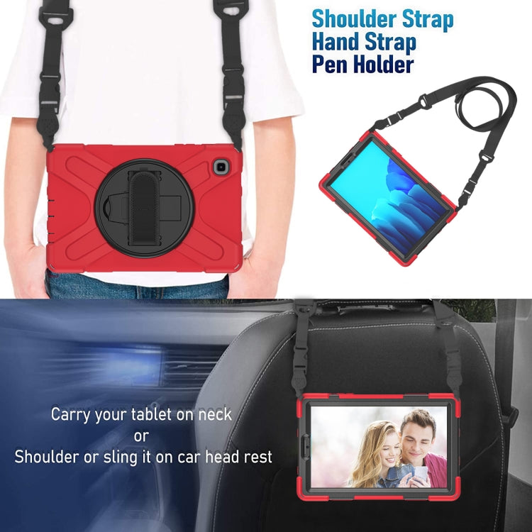 For Samsung Galaxy Tab A7 Lite T220 / T225 Silicone + PC Protective Case with Holder & Shoulder Strap