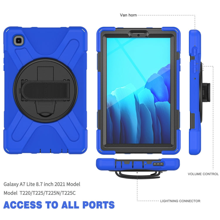 For Samsung Galaxy Tab A7 Lite T220 / T225 Silicone + PC Protective Case with Holder & Shoulder Strap