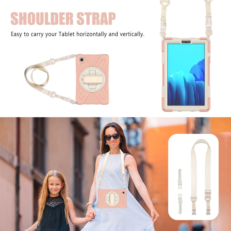 For Samsung Galaxy Tab A7 Lite T220 / T225 Silicone + PC Protective Case with Holder & Shoulder Strap