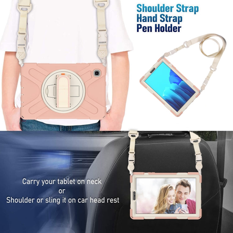 For Samsung Galaxy Tab A7 Lite T220 / T225 Silicone + PC Protective Case with Holder & Shoulder Strap