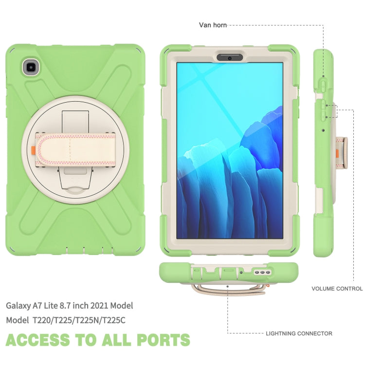 For Samsung Galaxy Tab A7 Lite T220 / T225 Silicone + PC Protective Case with Holder & Shoulder Strap