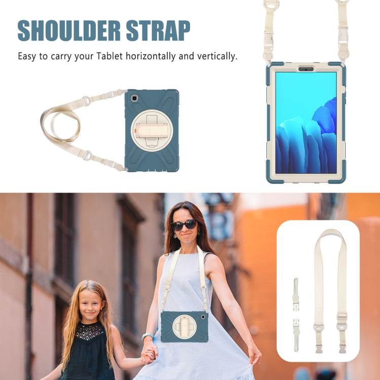 For Samsung Galaxy Tab A7 Lite T220 / T225 Silicone + PC Protective Case with Holder & Shoulder Strap