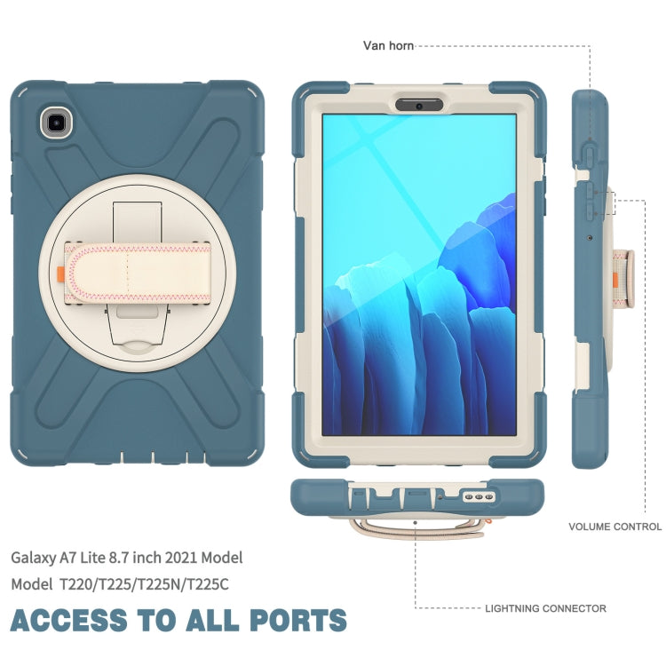 For Samsung Galaxy Tab A7 Lite T220 / T225 Silicone + PC Protective Case with Holder & Shoulder Strap