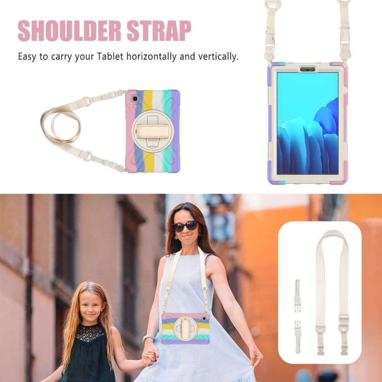For Samsung Galaxy Tab A7 Lite T220 / T225 Silicone + PC Protective Case with Holder & Shoulder Strap