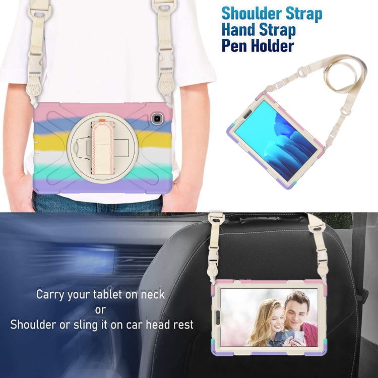 For Samsung Galaxy Tab A7 Lite T220 / T225 Silicone + PC Protective Case with Holder & Shoulder Strap