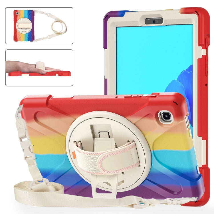 For Samsung Galaxy Tab A7 Lite T220 / T225 Silicone + PC Protective Case with Holder & Shoulder Strap