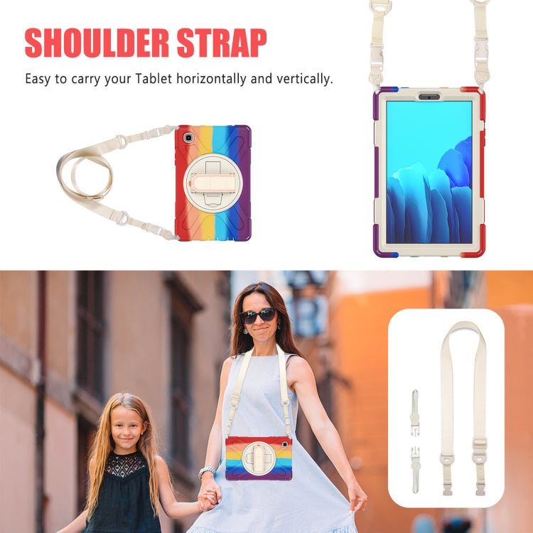 For Samsung Galaxy Tab A7 Lite T220 / T225 Silicone + PC Protective Case with Holder & Shoulder Strap