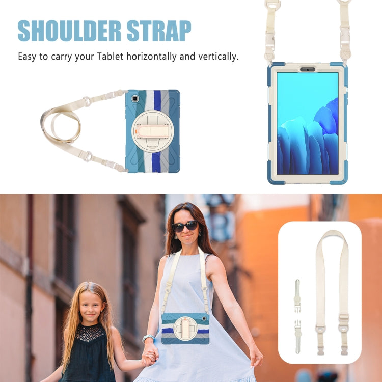 For Samsung Galaxy Tab A7 Lite T220 / T225 Silicone + PC Protective Case with Holder & Shoulder Strap