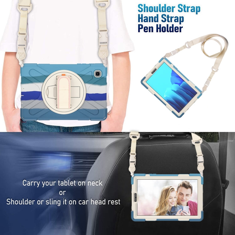 For Samsung Galaxy Tab A7 Lite T220 / T225 Silicone + PC Protective Case with Holder & Shoulder Strap
