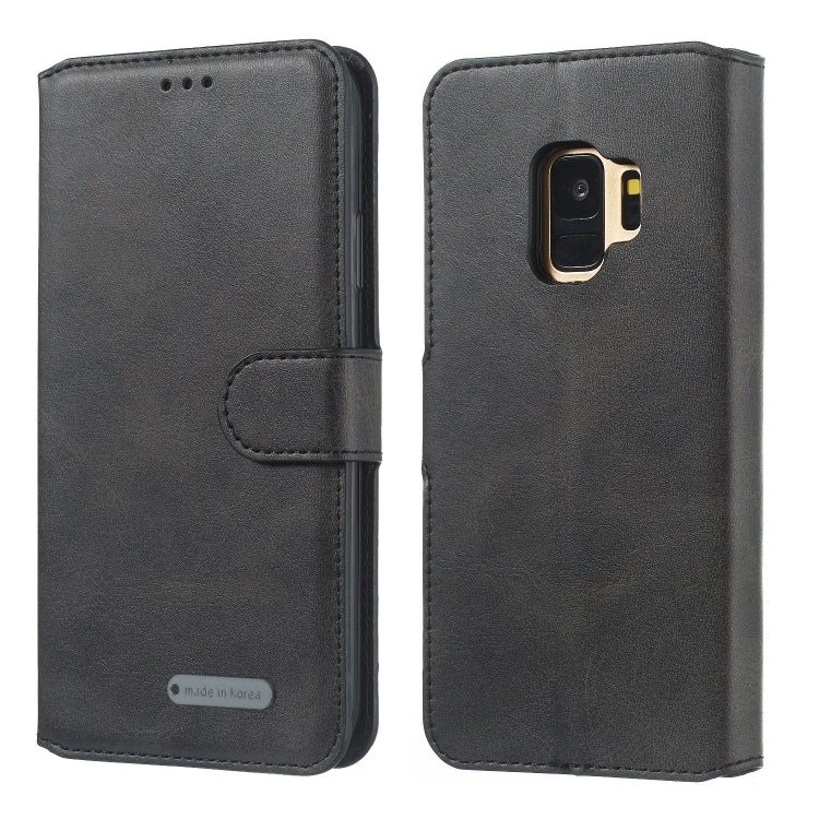 For Galaxy S9 Solid Color Buckle Horizontal Flip Leather Case with Wallet & Holder & Card Slots