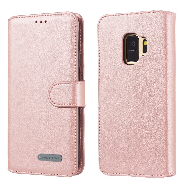 For Galaxy S9 Solid Color Buckle Horizontal Flip Leather Case with Wallet & Holder & Card Slots