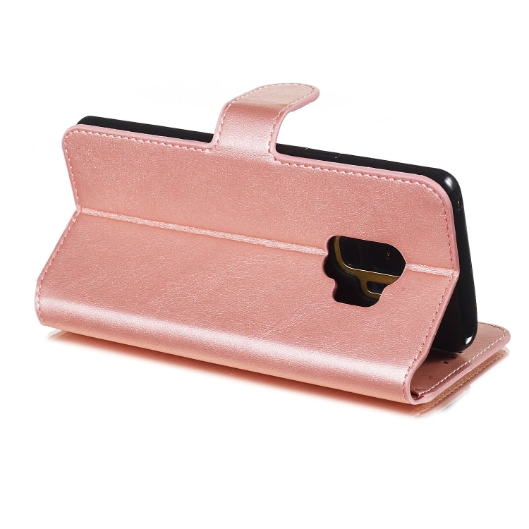 For Galaxy S9 Solid Color Buckle Horizontal Flip Leather Case with Wallet & Holder & Card Slots