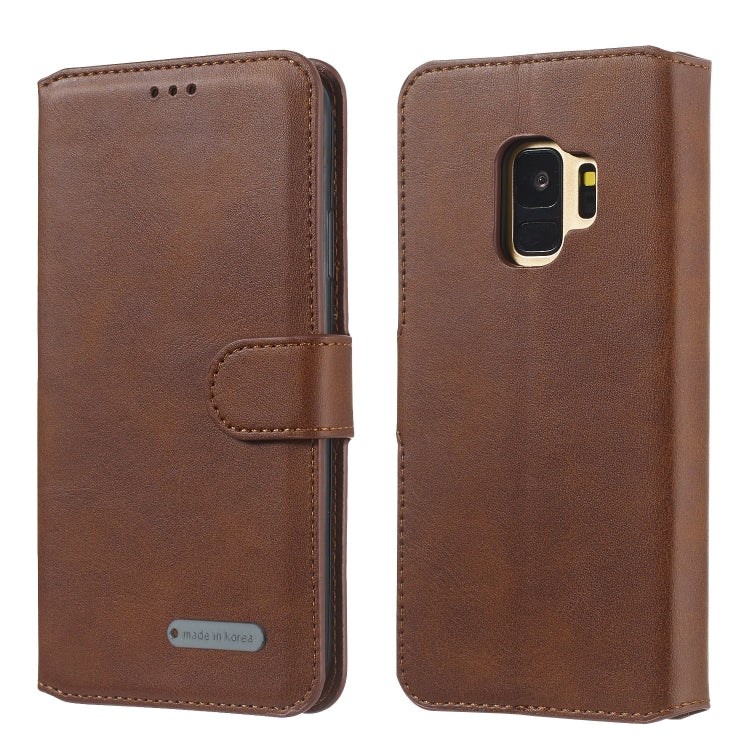 For Galaxy S9 Solid Color Buckle Horizontal Flip Leather Case with Wallet & Holder & Card Slots