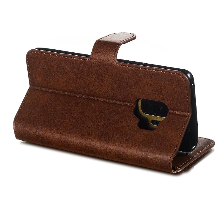 For Galaxy S9 Solid Color Buckle Horizontal Flip Leather Case with Wallet & Holder & Card Slots