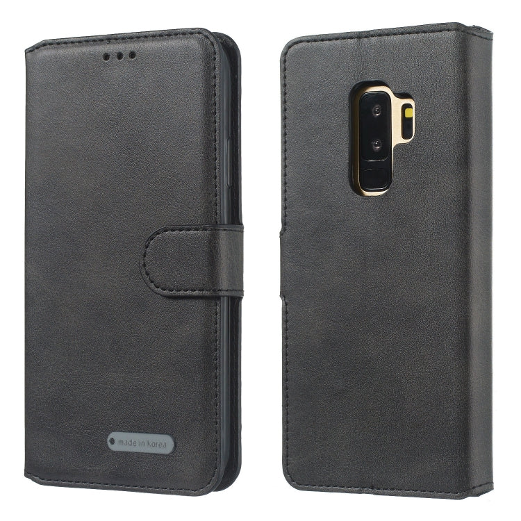 For Galaxy S9+ Solid Color Buckle Horizontal Flip Leather Case with Wallet & Holder & Card Slots
