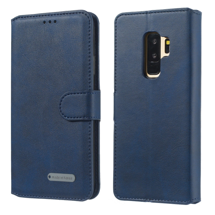 For Galaxy S9+ Solid Color Buckle Horizontal Flip Leather Case with Wallet & Holder & Card Slots