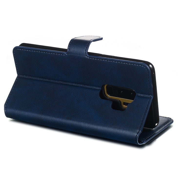 For Galaxy S9+ Solid Color Buckle Horizontal Flip Leather Case with Wallet & Holder & Card Slots
