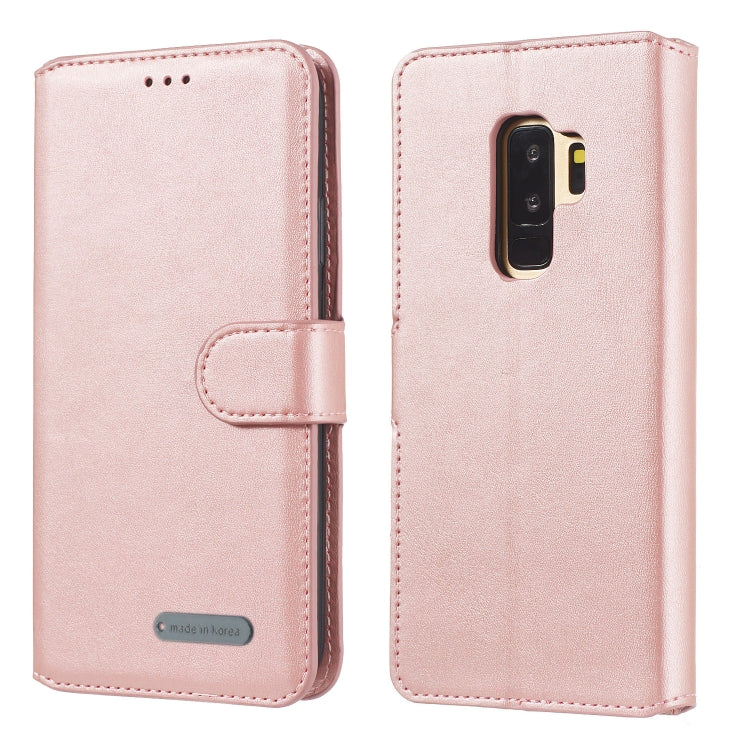 For Galaxy S9+ Solid Color Buckle Horizontal Flip Leather Case with Wallet & Holder & Card Slots