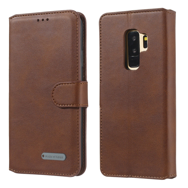 For Galaxy S9+ Solid Color Buckle Horizontal Flip Leather Case with Wallet & Holder & Card Slots