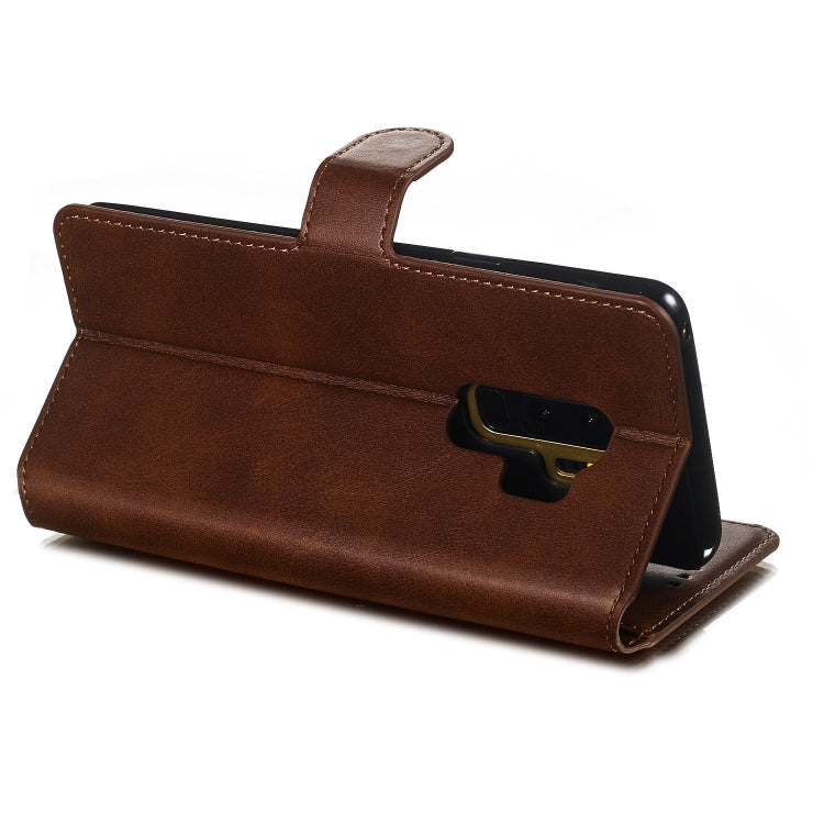 For Galaxy S9+ Solid Color Buckle Horizontal Flip Leather Case with Wallet & Holder & Card Slots