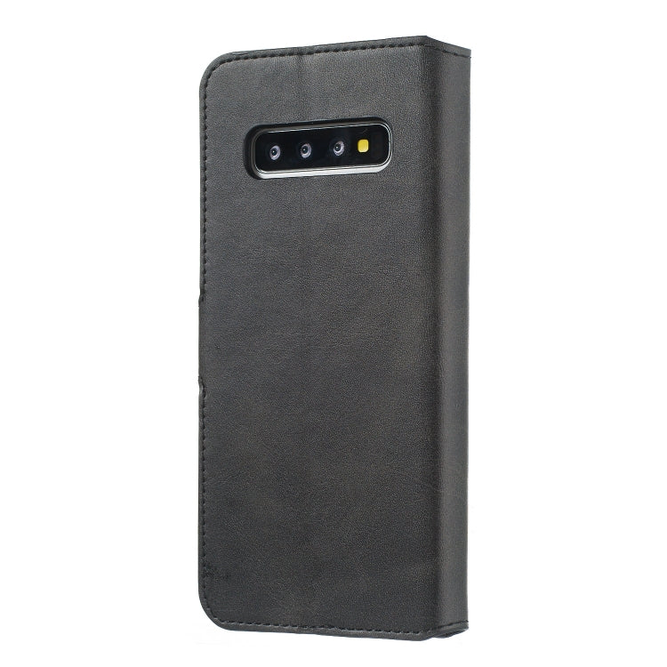 For Galaxy S10 Solid Color Buckle Horizontal Flip Leather Case with Wallet & Holder & Card Slots