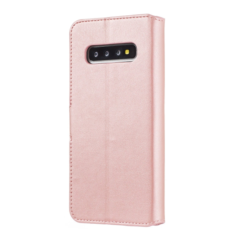 For Galaxy S10 Solid Color Buckle Horizontal Flip Leather Case with Wallet & Holder & Card Slots