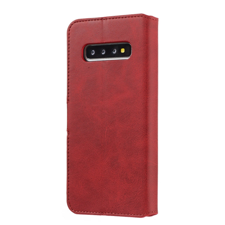 For Galaxy S10 Solid Color Buckle Horizontal Flip Leather Case with Wallet & Holder & Card Slots