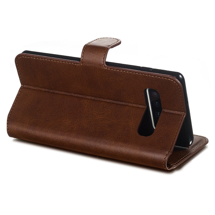 For Galaxy S10+ Solid Color Buckle Horizontal Flip Leather Case with Wallet & Holder & Card Slots