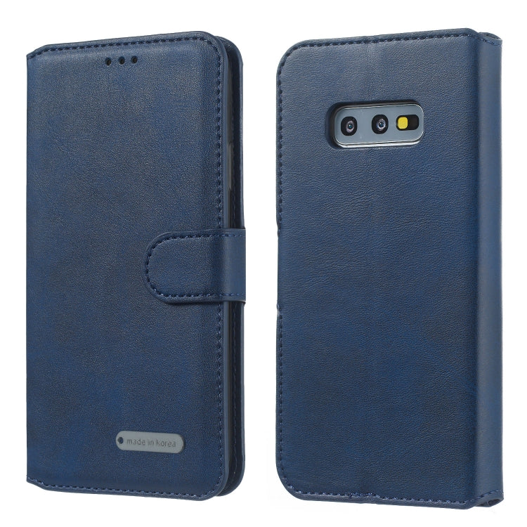 For Galaxy S10e Solid Color Buckle Horizontal Flip Leather Case with Wallet & Holder & Card Slots