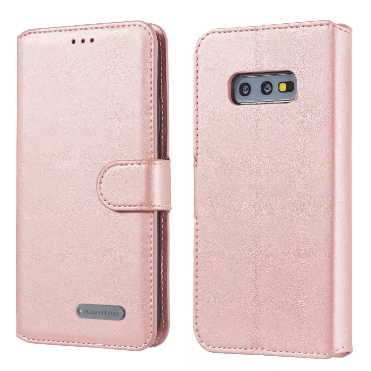 For Galaxy S10e Solid Color Buckle Horizontal Flip Leather Case with Wallet & Holder & Card Slots