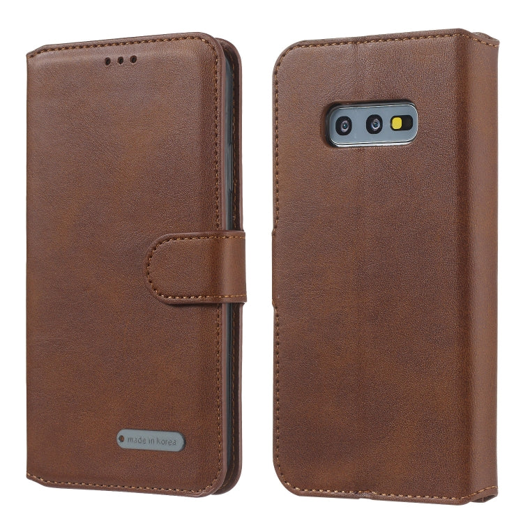 For Galaxy S10e Solid Color Buckle Horizontal Flip Leather Case with Wallet & Holder & Card Slots
