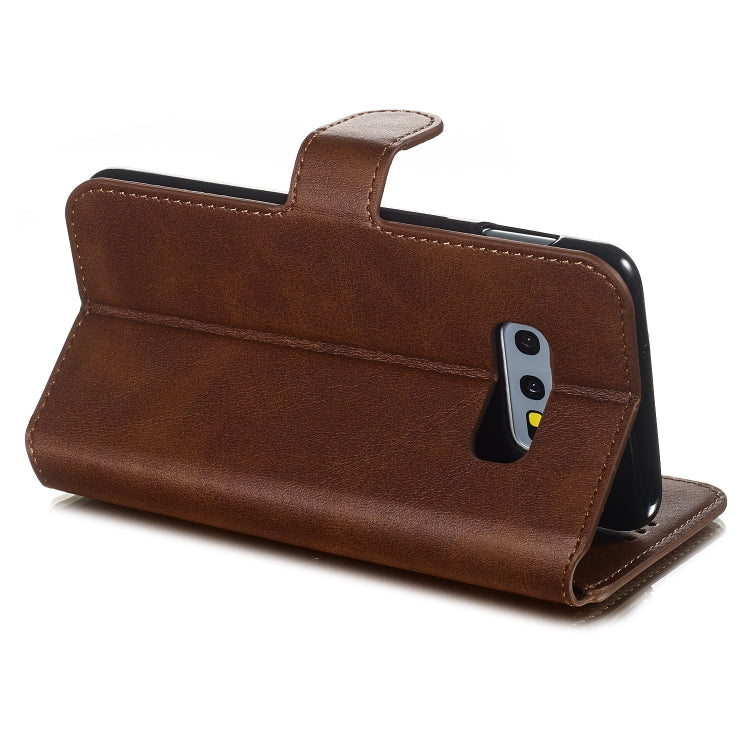 For Galaxy S10e Solid Color Buckle Horizontal Flip Leather Case with Wallet & Holder & Card Slots