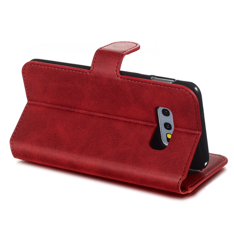 For Galaxy S10e Solid Color Buckle Horizontal Flip Leather Case with Wallet & Holder & Card Slots